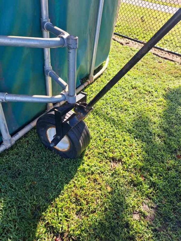 image of baseball backstop with wheels